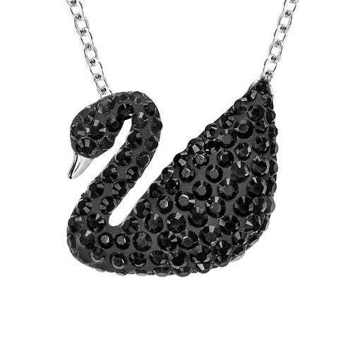 Iconic Swan 链坠 黑色 镀白金色 5347329