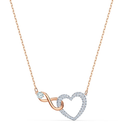 Swarovski Infinity Heart 项链, 白色, 多种金属润饰 5518865