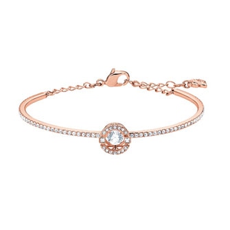 SPARKLING DANCE BANGLE, WHITE, ROSE-GOLD TONE PLATED 5497483