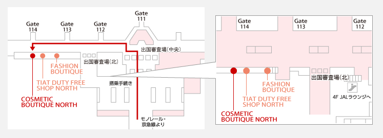 COSMETIC BOUTIQUE NORTH　マップ