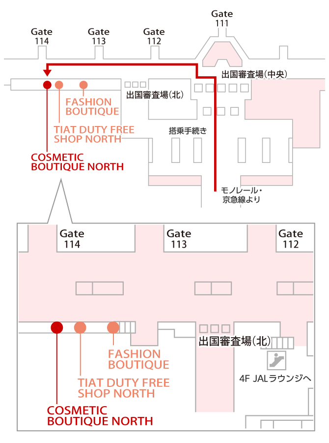 COSMETIC BOUTIQUE NORTH　マップ