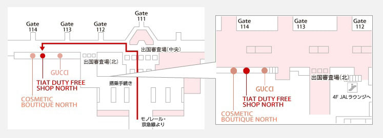 TIAT DUTY FREE SHOP NORTH　マップ