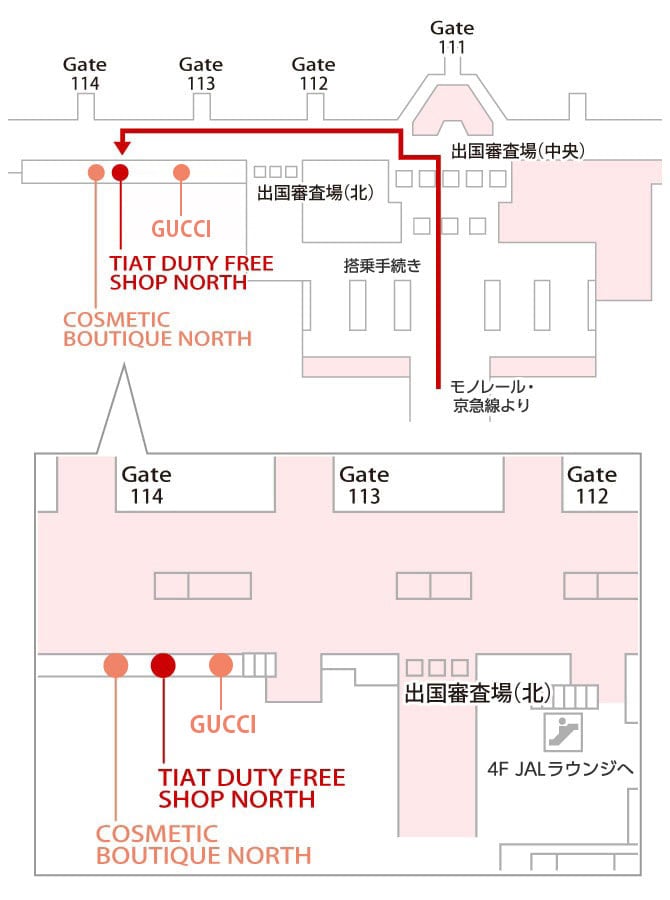 TIAT DUTY FREE SHOP NORTH　マップ